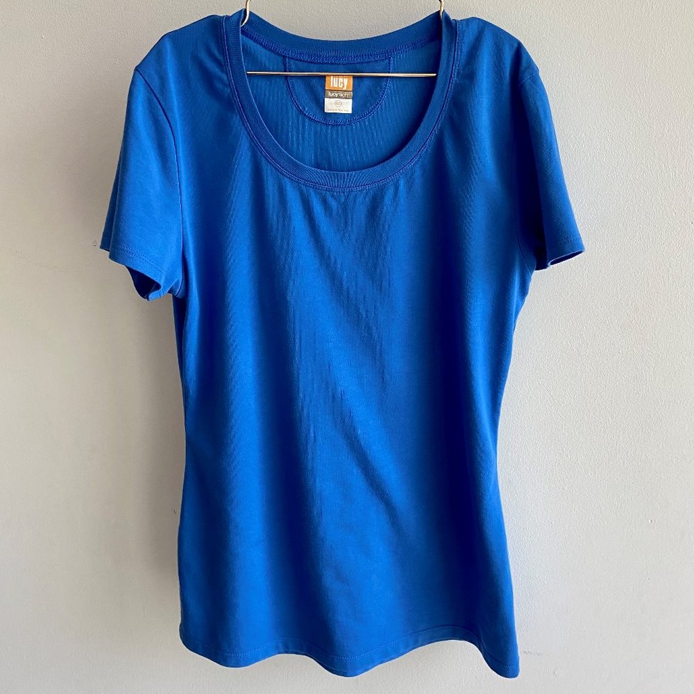 Lucy Womens Short Sleeve Blue Tech Tee